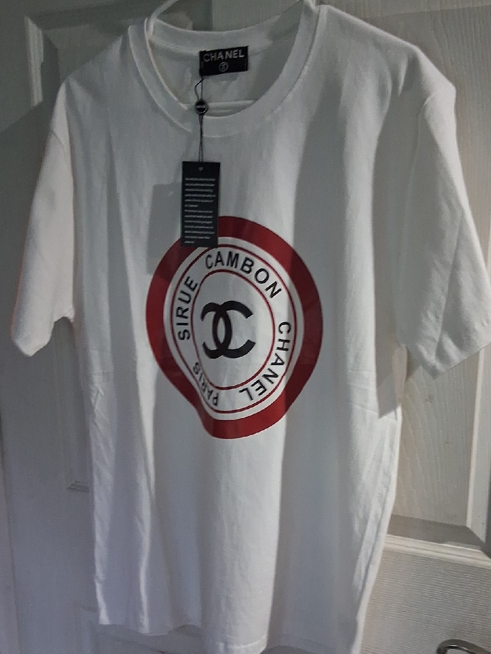 NWT Mens Chanel White Logo Tee Size 2XL - Picture 5 of 6